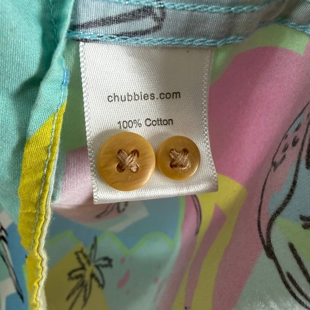 Chubbies The Nutter Mens Small Short Sleeve Tropical Toucan Popover Cotton Shirt - Picture 4 of 7